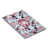 Toucans mit exotischem Monogramm der Blumen-| Notizblock (Rechte Seite)