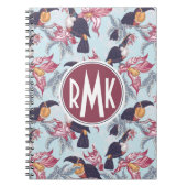 Toucans mit exotischem Monogramm der Blumen-| Notizblock (Vorderseite)