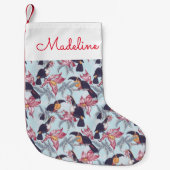 Toucans mit exotischen Blumen | addieren Ihren Kleiner Weihnachtsstrumpf (Vorderseite)