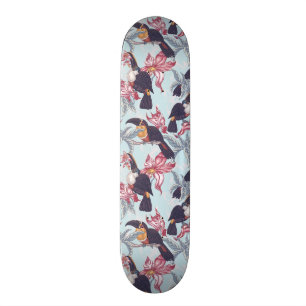 Toucans mit exotischen Blumen Skateboard