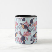 Toucans mit exotischen Blumen Tasse (Zentrum)