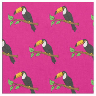 Toucans Niedliche Vögel Rosa Girls Stoff