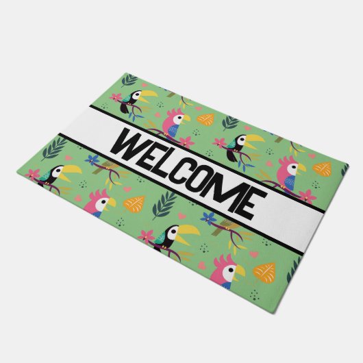 Toucans & Parrotts Fußmatte (Schrägansicht)