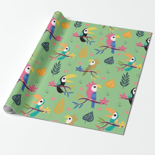 Toucans & Parrotts Geschenkpapier (Ungerollt)