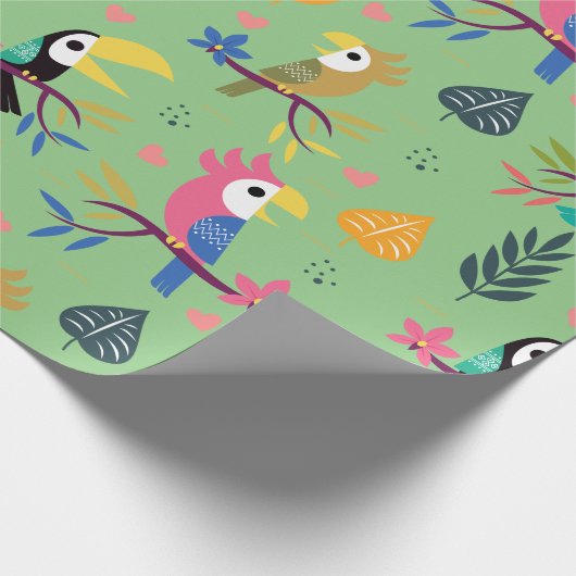 Toucans & Parrotts Geschenkpapier (Ecke)