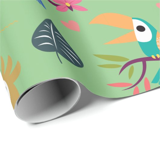Toucans & Parrotts Geschenkpapier (Rolleneckpunkt)