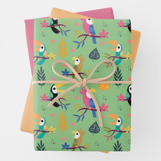Toucans & Parrotts Geschenkpapier Set (Beispiel)