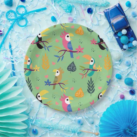 Toucans & Parrotts Pappteller (Party)