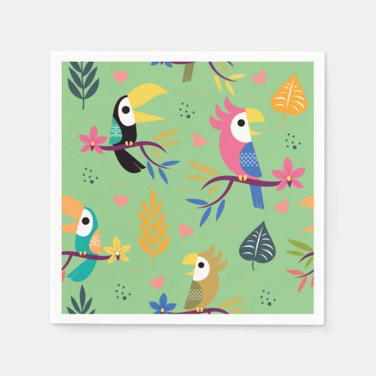 Toucans & Parrotts Serviette (Vorderseite)