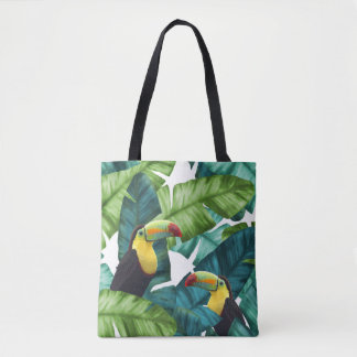 Toucans tropische Banane verlässt Muster Tasche