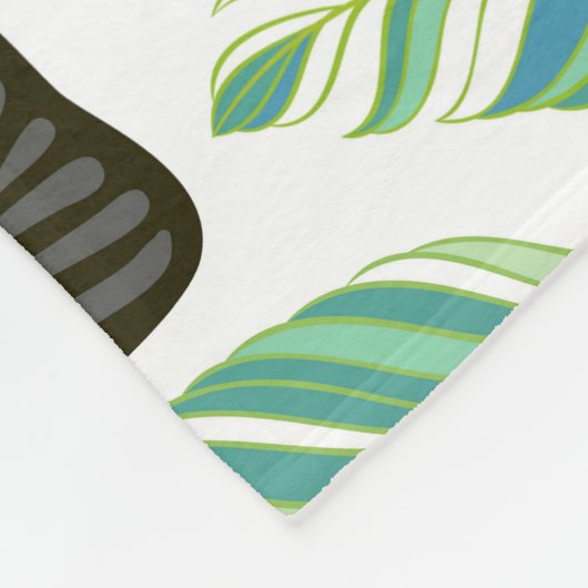 Toucans, tropische Blätter, dekorative Muster. Fleecedecke (Ecke)