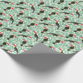 Toucans, tropische Blätter, dekorative Muster. Geschenkpapier (Ecke)