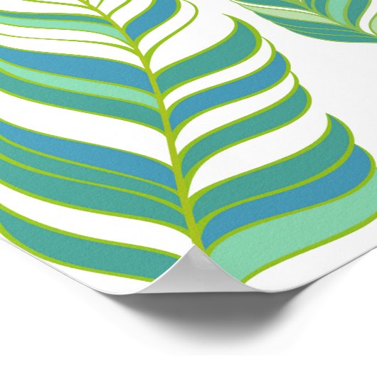 Toucans, tropische Blätter, dekorative Muster. Poster (Ecke)