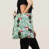Toucans, tropische Blätter, dekorative Muster. Tasche (Von Nahem)