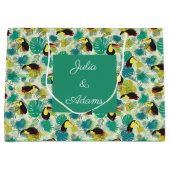 Toucans White Gift Bag Große Geschenktüte (Vorderseite)