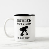 Touch bei der Rente nicht müde. Zweifarbige Tasse (Links)