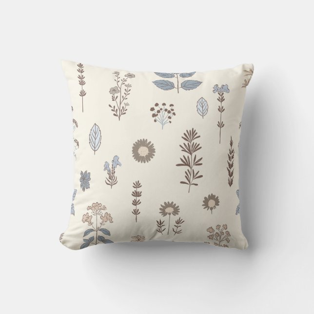 Touch Blue Brown Throw Kissen von Nature (Vorderseite)