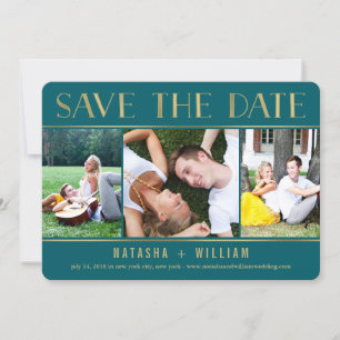 Touch der goldveredelten FARBE-Collage Save the Da Date