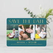 Touch der goldveredelten FARBE-Collage Save the Da Date (Stehend Vorderseite)