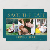 Touch der goldveredelten FARBE-Collage Save the Da Save The Date (Vorne/Hinten)