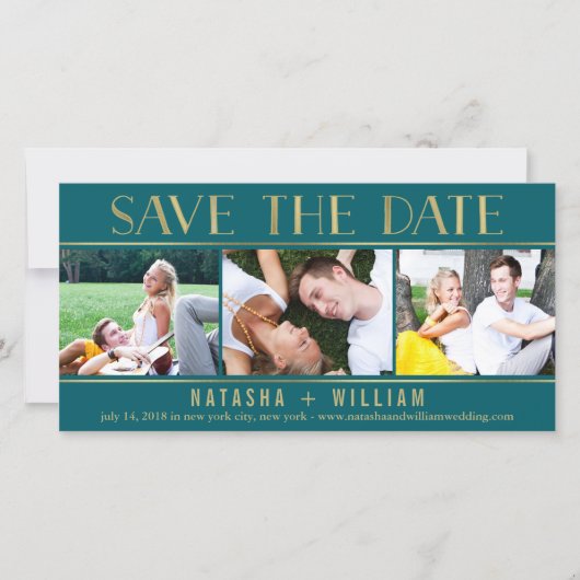 Touch der goldveredelten FARBE-Collage Save the Da Save The Date (Vorderseite)