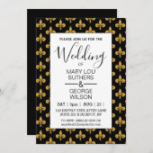 Touch der Klasse Golden Lilie Einladung (Vorne/Hinten)