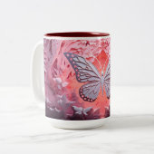 Touch der Natur in jedem Winkel: 3D-Schmetterlings Zweifarbige Tasse (Vorderseite Links)