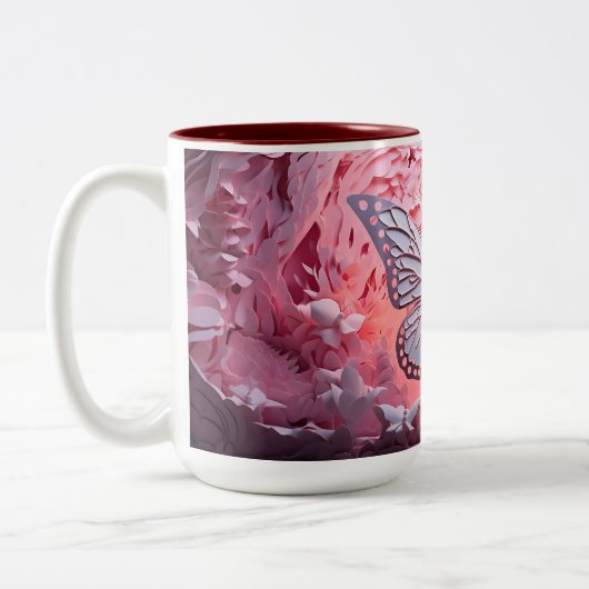 Touch der Natur in jedem Winkel: 3D-Schmetterlings Zweifarbige Tasse (Links)