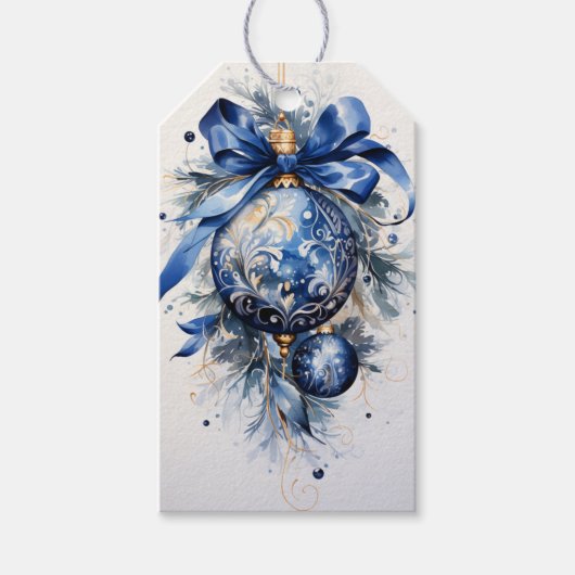 Touch der Opulenz: Blauschattierungen Geschenkanhänger (Vorderseite)