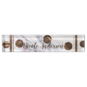 Touch der Rose Gold Marmorbronze Kupfer Girly Namensplakette (Vorderseite)