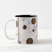 Touch der Rose Gold Marmorbronze Kupfer Girly Zweifarbige Tasse (Links)