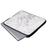 Touch der Rose Weiß & Grau Marmor Swirl Chic Trend Laptopschutzhülle (Vorne Knopf)