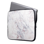Touch der Rose Weiß & Grau Marmor Swirl Chic Trend Laptopschutzhülle (Vorderseite Links)