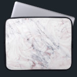 Touch der Rose Weiß & Grau Marmor Swirl Chic Trend Laptopschutzhülle<br><div class="desc">Benutzerdefiniertes Design</div>