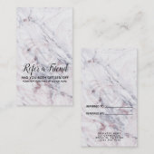 Touch der Rose Weiß & Graue Marmor Empfehlungskarte (Vorne/Hinten)