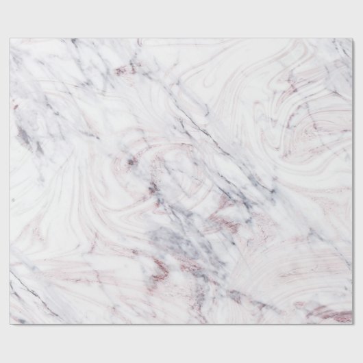 Touch der Rose Weißgraue Marmor Swirl Chic Trendy Geschenkpapier (Flach)