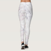 Touch der Rose Weißgraue Marmor Swirl Chic Trendy Leggings (Rückseite)