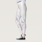 Touch der Rose Weißgraue Marmor Swirl Chic Trendy Leggings (Links)