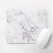 Touch der Rose Weißgraue Marmor Swirl Chic Trendy Mousepad (Mit Mouse)