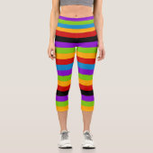 Touch der schwarzen Regenbogenstreifen Capri Leggings (Vorderseite)