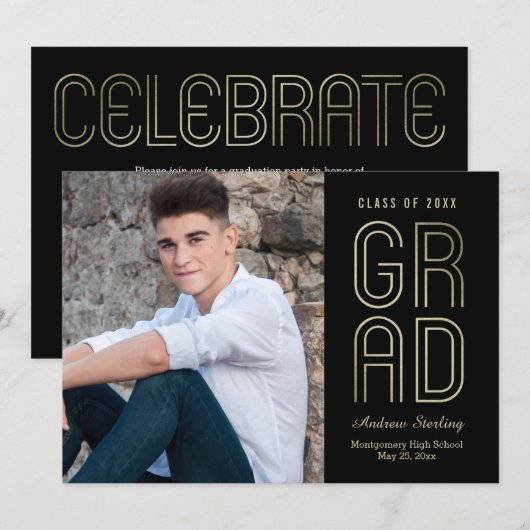 Touch des Abschlusses der Klasse Einladung (Vorne/Hinten)