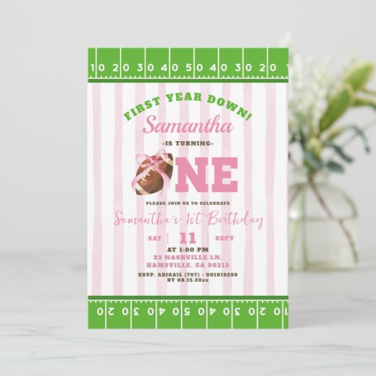 Touch des Fußballs erste Geburtstag Einladung (Stehend Vorderseite)