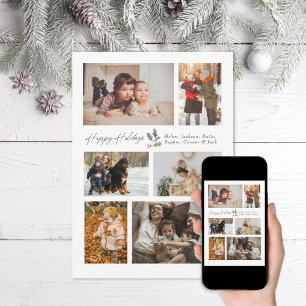 Touch des Holly Minimal Foto Collage Happy Feiertagskarte