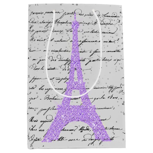 Touch des Lila Eiffelturms Mittlere Geschenktüte (Vorderseite)