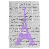 Touch des Lila Eiffelturms Mittlere Geschenktüte (Rückseite)