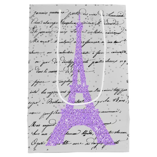 Touch des Lila Eiffelturms Mittlere Geschenktüte (Rückseite)