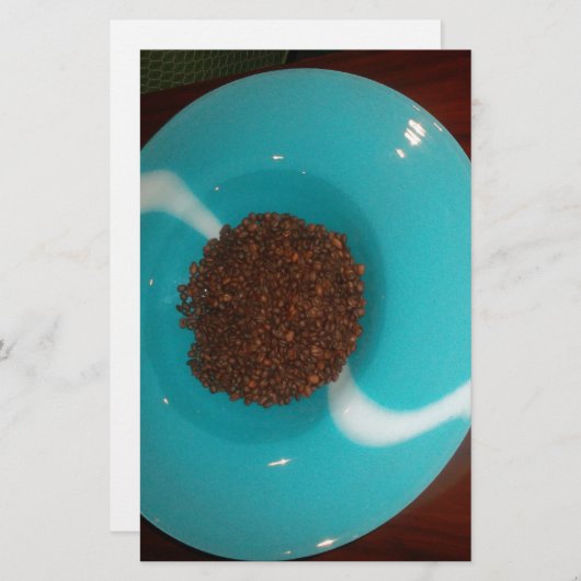 Touch des Meeres: Eine Cyan Bowl of Coffee Briefpapier (Vorne/Hinten)