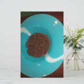 Touch des Meeres: Eine Cyan Bowl of Coffee Briefpapier (Stehend Vorderseite)