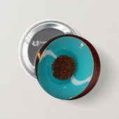 Touch des Meeres: Eine Cyan Bowl of Coffee Button (Vorne & Hinten)