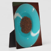 Touch des Meeres: Eine Cyan Bowl of Coffee Fotoplatte (Seite)